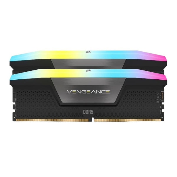 Memoria RAM Corsair VENGEANCE RGB 32GB (2 x 16GB) DDR5-6000 PC5-48000 CL30 Dual Channel Desktop Memory Kit CMH32GX5M2M6000Z30 - Black