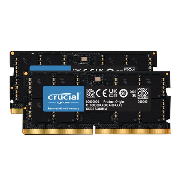 Memoria RAM Crucial 96GB (2×48GB) DDR5 5600MHz SO-DIMM – Dual Channel