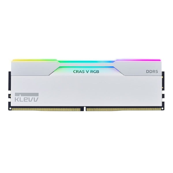 Memoria RAM KLEVV CRAS V RGB 32GB (2 x 16GB) DDR5-6000 PC5-48000 CL30 Dual Channel Desktop Memory Kit 5AGU880-60A300J - Brilliant White
