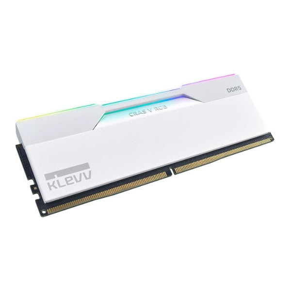 Memoria RAM KLEVV CRAS V RGB 32GB (2 x 16GB) DDR5-6000 PC5-48000 CL30 Dual Channel Desktop Memory Kit 5AGU880-60A300J - Brilliant White