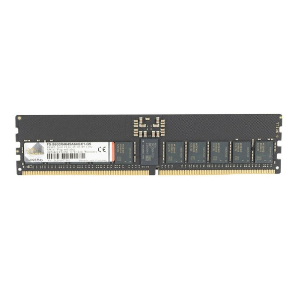 Memoria RAM G.Skill G5 64GB DDR5-5600MHz PC5-44800 CL46 Single Channel ECC Registered – Para PC