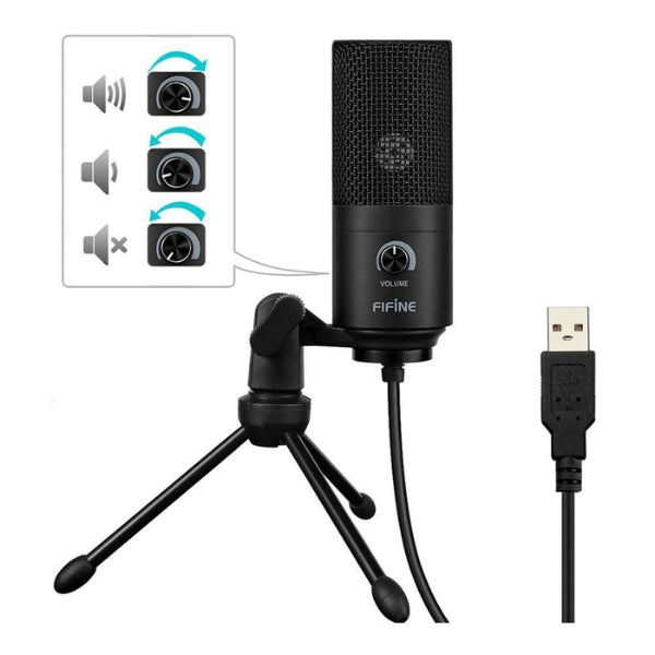 Micrófono FiFine K669B Condensador USB Cardioide Para Streaming y Grabación