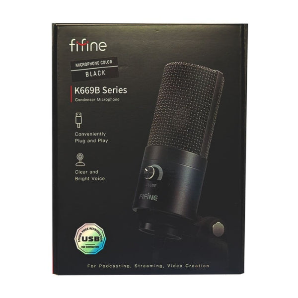 Micrófono FiFine K669B Condensador USB Cardioide Para Streaming y Grabación