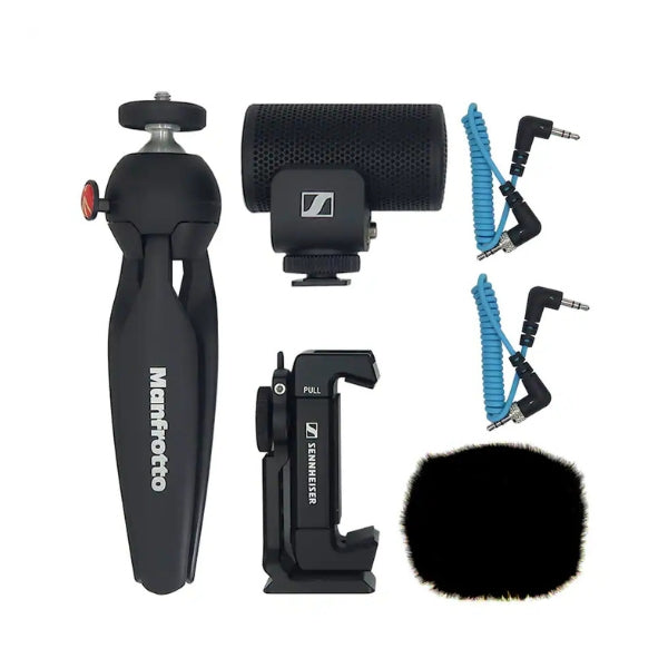 Micrófono-Sennheiser-Professional-MKE-200-Mobile-Kit-Directional-On-Camera-Microphone-with-Smartphone-Clamp-&-Tabletop-Tripod-Black