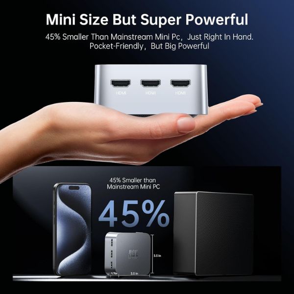 Mini PC ACEMAGICIAN N100, Intel 12ª generación, 12 GB RAM, SSD 256 GB,