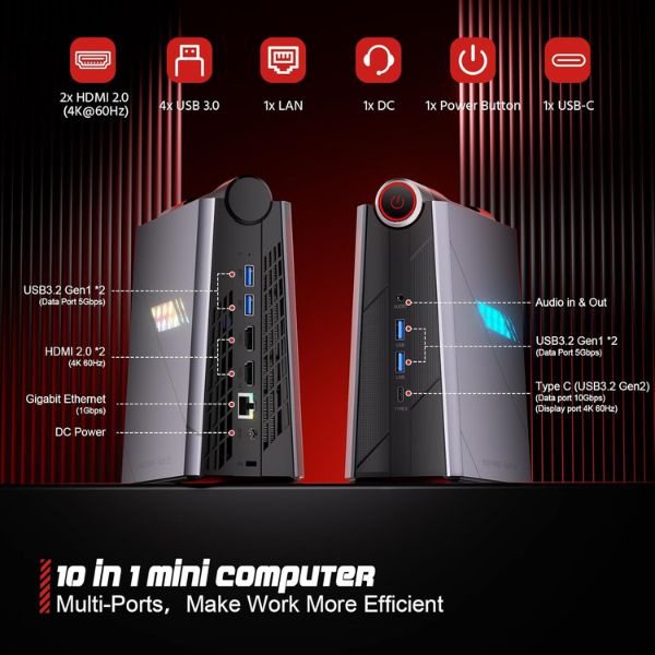 Mini PC gaming ACEMAGIC AD08, Intel Core i7-11700B, 16 GB RAM, 512 GB SSD, Windows 11