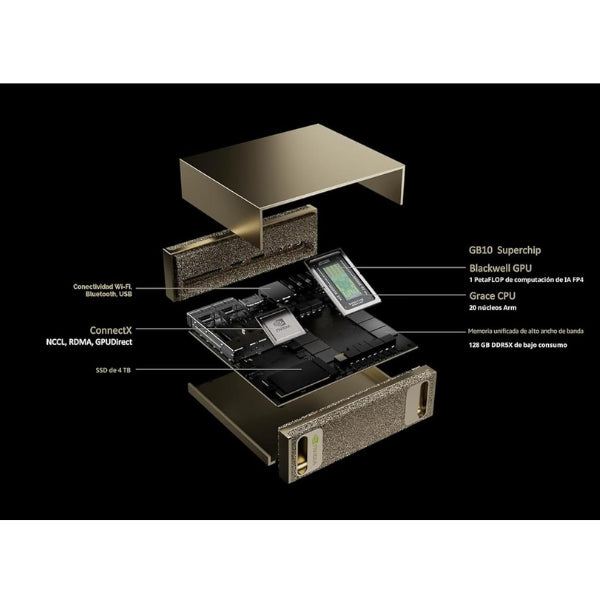 Mini PC NVIDIA DGX Spark - NVIDIA Grace Blackwell GB10 - 128GB - 4TB SSD - NVIDIA Blackwell - DGX OS