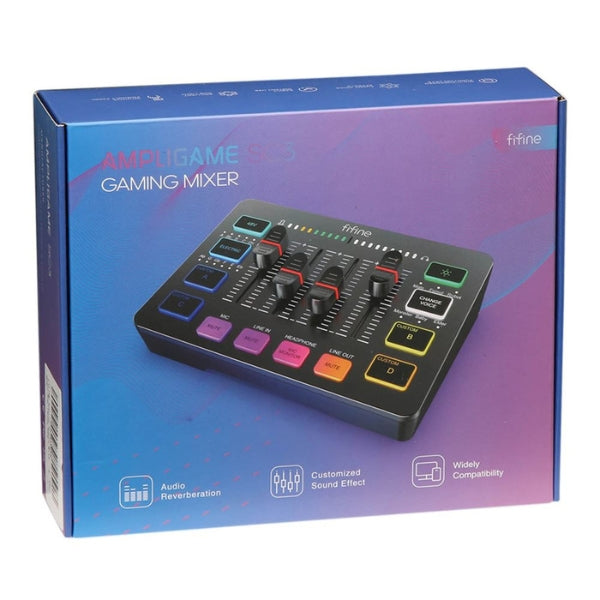 Mixer de Audio FiFine SC3 Gaming USB XLR 3.5mm Para Streaming y Podcast