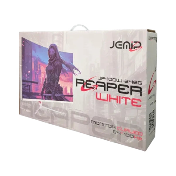 Monitor Jemip Reaper 24" – Curvo – Blanco – Gaming – FHD 1920x1080 – 100Hz – IPS – RGB – VGA+HDMI