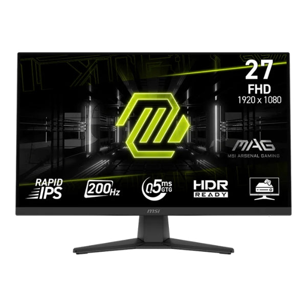 Monitor - Gaming - MSI - MAG 272F - 27 - Full HD - 200Hz - 0.5ms GtG - Rapid IPS - HDR Ready - Adaptive-Sync - HDMI + DisplayPort - Negro