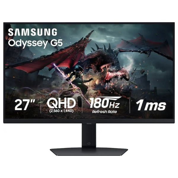 Monitor - Gaming - Samsung - Odyssey - G5 - G50D - 27 - QHD - 2560x1440 - 180Hz - 1ms - IPS - FreeSync - G-Sync - HDR400 - DisplayPort - HDMI - Negro - LS27DG500ENXZA