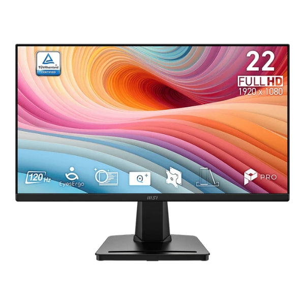Monitor - Profesional - MSI - PRO - MP225 - E12VL - 21.45 - Full HD - 1920x1080 - 120Hz - 1ms - VA - Anti-Flicker - Less - Blue - Light - Eye - Care - HDMI - VGA - VESA - Negro - PRO-MP225-E12VL