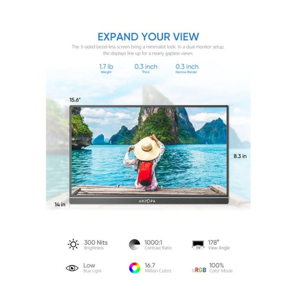 Monitor-portátil-Arzopa-S1-Table-15,6-Full-HD-(1920-x-1080)-IPS-60-Hz