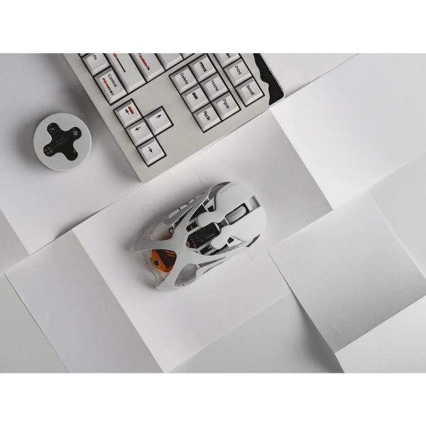 Mouse - Gaming - Angry - Miao - Infinity - Wireless - Cloud - White - Inalámbrico - RF - Bluetooth - USB - Óptico - Pixart - PAW3950 - 8000Hz - 49g - AM30 WH - Blanco
