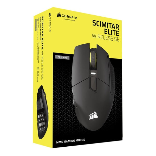 Mouse - Gaming - Corsair - Scimitar - Elite - Wireless - SE - Inalámbrico - Cableado - Bluetooth - RGB - Marksman - S - 33000 - DPI - 16 - Botones - CH-9314014-WW - Negro