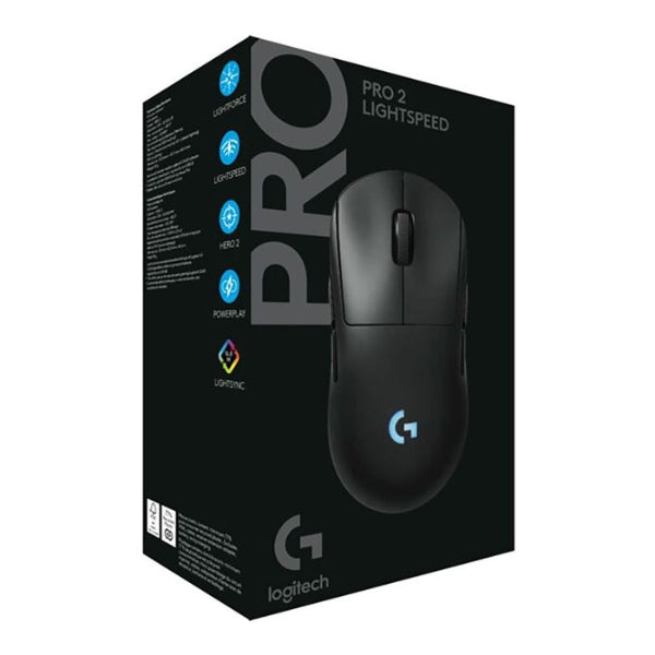 Mouse - Gaming - Logitech - G - PRO - 2 - LIGHTSPEED - Inalámbrico - Cableado - RGB - HERO - 2 - 32000 - DPI - 8 - Botones - 910-007246 - Negro