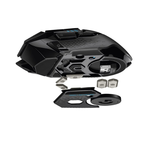 Mouse - Gaming - Logitech - G502 - LIGHTSPEED - Wireless - RGB - Inalámbrico - RF - Óptico - 16000 - DPI - 11 - Botones - Pesos - Ajustables - 910-005565 - Negro