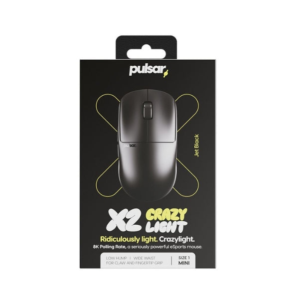 Mouse Gaming Inalámbrico Pulsar X2 CrazyLight Mini 32000 DPI con Sensor XS-1 - PX2CL107 - Jet Black