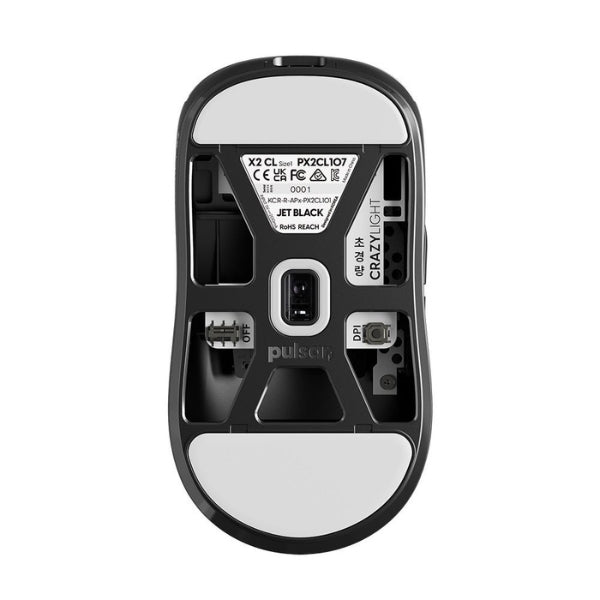 Mouse - Gaming - Pulsar - X2 - CrazyLight - Mini - Wireless - Jet - Black - Inalámbrico - RF - USB - Óptico - XS-1 - 32000 - DPI - 2.4GHz - 8K - Dongle - 35g - PX2CL107 - Negro