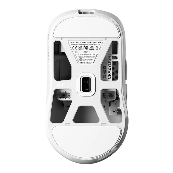 Mouse - Gaming - Pulsar - X2H - CrazyLight - Mini - Wireless - Uyuni - White - Inalámbrico - RF - USB - Óptico - XS-1 - 32000 - DPI - 1000Hz - 39g - PX2HCL102 - Blanco