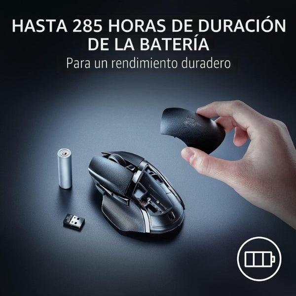 Mouse - Gaming - Razer - Basilisk - V3 - X - HyperSpeed - Inalámbrico - 18000 - DPI - 9 - Botones - Chroma - RGB - Negro - RZ01-04870100-R3U1-bateria