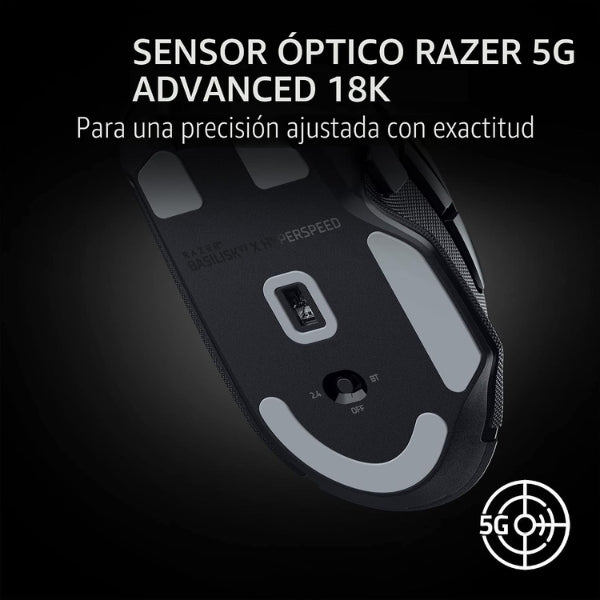 Mouse - Gaming - Razer - Basilisk - V3 - X - HyperSpeed - Inalámbrico - 18000 - DPI - 9 - Botones - Chroma - RGB - Negro - RZ01-04870100-R3U1-