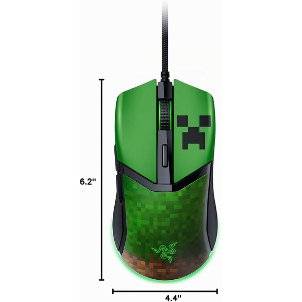 Mouse - Gaming - Razer - Cobra - Minecraft - Edition - 8500 - DPI - 6 - Botones - USB - RGB - Switches - Ópticos - Verde-sice