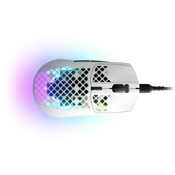 Mouse - Gaming - SteelSeries - Aerox - 3 - Wired - Ultra - Lightweight - Snow - Cableado - RGB - Óptico - 8500 - CPI - PTFE - IP54 - 62603 - Blanco