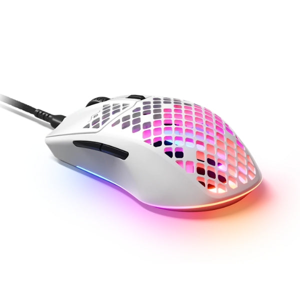 Mouse - Gaming - SteelSeries - Aerox - 3 - Wired - Ultra - Lightweight - Snow - Cableado - RGB - Óptico - 8500 - CPI - PTFE - IP54 - 62603 - Blanco