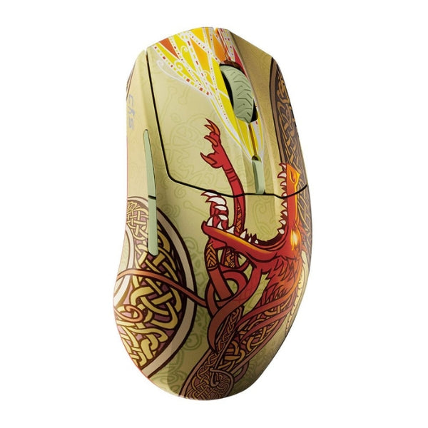Mouse - Gaming - SteelSeries - Aerox - 3 - Wireless - CS2 - Dragon - Lore - Edition - Inalámbrico - Bluetooth - RGB - TrueMove - Air - 18000 - DPI - 6 - Botones - 62614 - Rojo