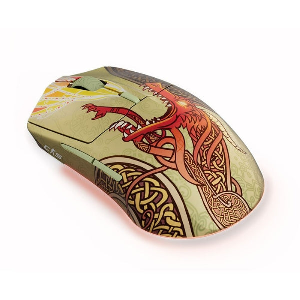 Mouse - Gaming - SteelSeries - Aerox - 3 - Wireless - CS2 - Dragon - Lore - Edition - Inalámbrico - Bluetooth - RGB - TrueMove - Air - 18000 - DPI - 6 - Botones - 62614 - Rojo