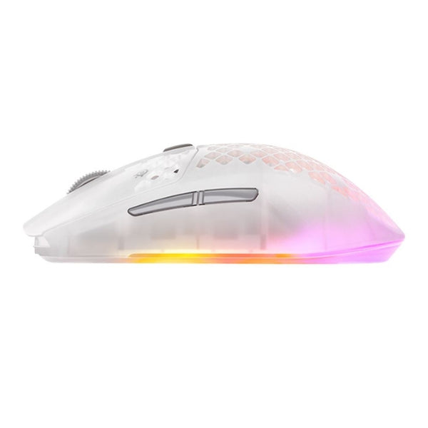 Mouse - Gaming - SteelSeries - Aerox - 3 - Wireless - Gen - 2 - Ghost - Inalámbrico - Bluetooth - RF - RGB - TrueMove - 26000 - DPI - 4000Hz - 62715 - Blanco