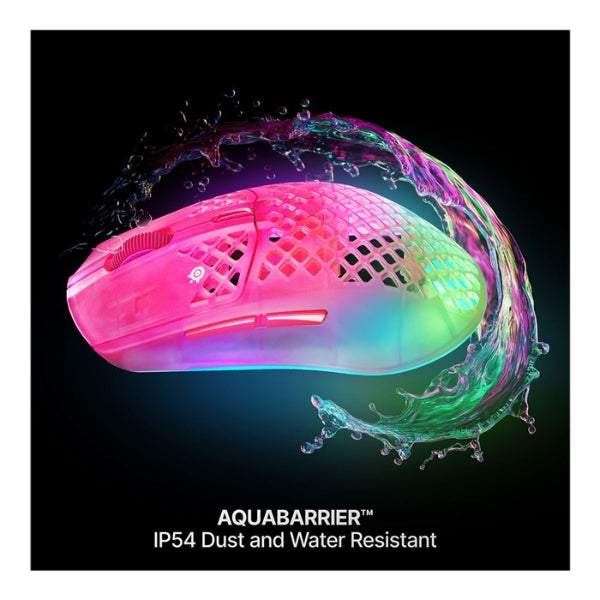 Mouse - Gaming - SteelSeries - Aerox - 3 - Wireless - Gen - 2 - Haze - Inalámbrico - Bluetooth - RF - RGB - TrueMove - 26K - 26000 - DPI - 4000Hz - 62716 - Rosado