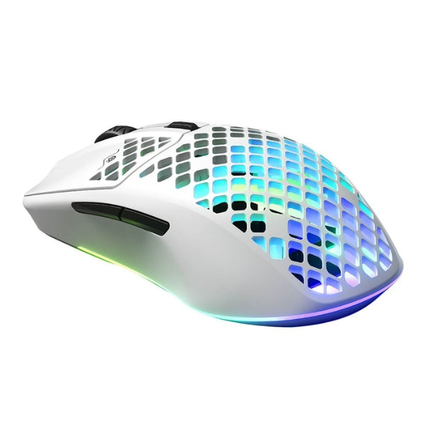 Mouse - Gaming - SteelSeries - Aerox - 3 - Wireless - Ultra - Lightweight - Snow - RGB - Óptico - 18000 - CPI - PTFE - AquaBarrier - IP54 - 62608 - Blanco