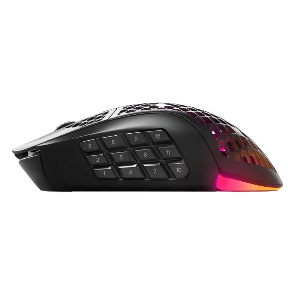Mouse - Gaming - SteelSeries - Aerox - 9 - Inalámbrico - Cableado - Bluetooth - RGB - TrueMove - Air - 18000 - DPI - 16 - Botones - 62618 - Negro