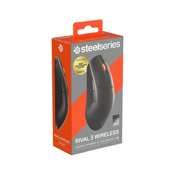Mouse - Gaming - SteelSeries - Rival - 3 - Wireless - Gen - 2 - Inalámbrico - Bluetooth - 2.4GHz - TrueMove - Air - 18000 - DPI - 6 - Botones - 62687 - Negro