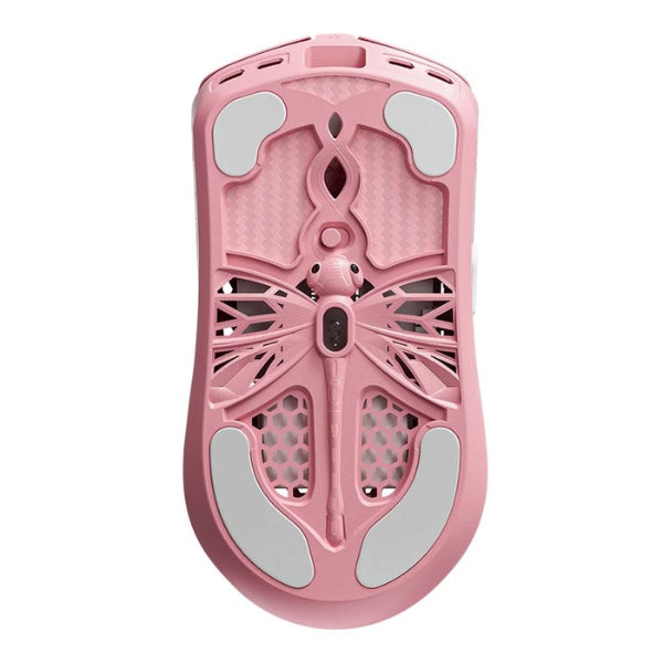 Mouse - Gaming - TENKO - AKITSU - Medium - Carbon - Fiber - 8K - Wireless - Rosado - Inalámbrico - RF - USB - Óptico - Pixart - 3950 - 30000 - DPI - 8000Hz - 50 - Horas - 40g - AR-25-AKITSUM-P - Rosado