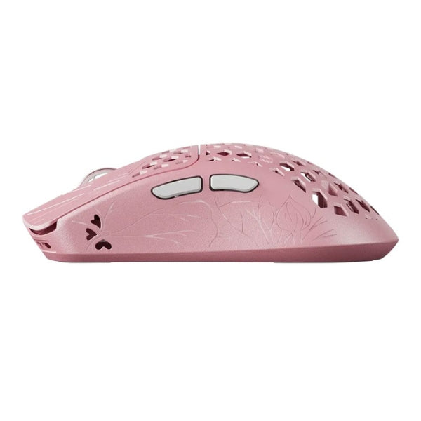 Mouse - Gaming - TENKO - AKITSU - Medium - Carbon - Fiber - 8K - Wireless - Rosado - Inalámbrico - RF - USB - Óptico - Pixart - 3950 - 30000 - DPI - 8000Hz - 50 - Horas - 40g - AR-25-AKITSUM-P - Rosado