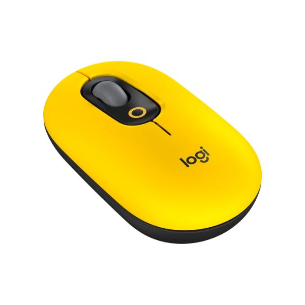 Mouse-Logitech-POP-inalambrico-amarillo-diagonal