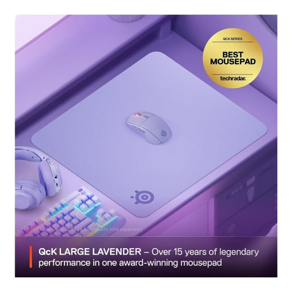 Mousepad - Gaming - SteelSeries - QcK - Cloth - Large - Tela - Base - de - Goma - 63463 - Lavender