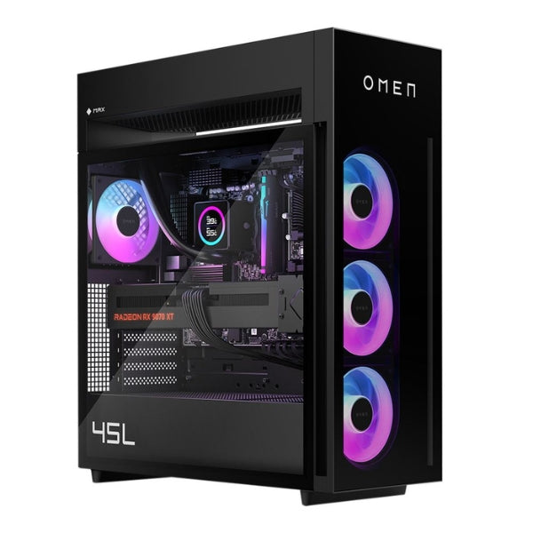 PC Computador HP OMEN MAX 45L - AMD Ryzen 7 9800X3D - AM5 - 32GB - 1TB SSD - Radeon RX 9070 XT 16GB - Fuente 850W - CK1F4AA#ABA