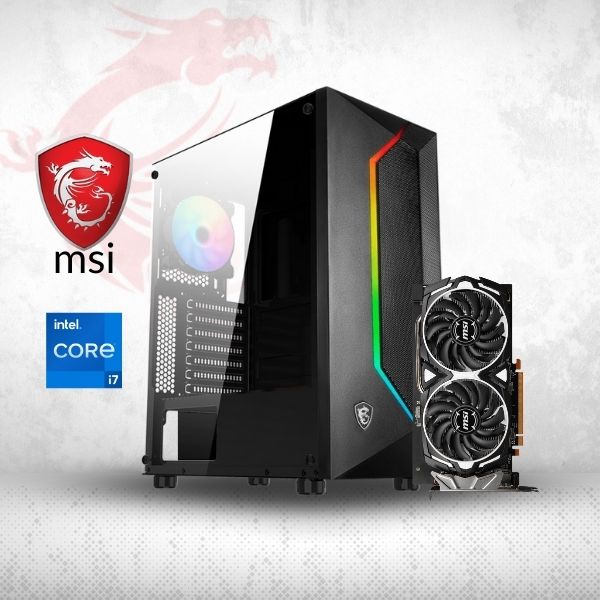 PC Gamer MSI Intel Core i7-12700K - RX 6600 8GB - 16GB RAM - Enfriamiento Líquido - Fuente 750W - Case Vampiric 100R