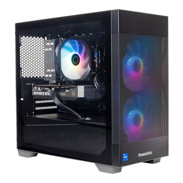 PC - Gaming - PowerSpec - G250 - Intel Core i5 14400F 14ª Gen - NVIDIA RTX 5060 8GB GDDR7 - 16GB DDR4-3200 - 1TB NVMe SSD - WiFi 5 - Bluetooth 5.2 - Windows 11 Home - Negro - 971770