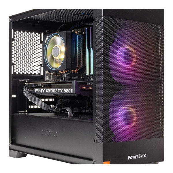 PC - Gaming - PowerSpec - G731 - AMD Ryzen 7 7700X - NVIDIA RTX 5060 Ti 16GB GDDR7 - 32GB DDR5-6000 - 1TB NVMe SSD - WiFi 6E - Bluetooth 5.3 - Windows 11 Home - Negro - 902692