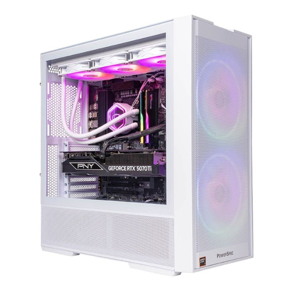PC - Gaming - PowerSpec - G758 - AMD Ryzen 7 9800X3D - NVIDIA RTX 5070 Ti 16GB GDDR7 - 32GB DDR5-6000 - 2TB NVMe SSD - WiFi 7 - Bluetooth 5.3 - Windows 11 Home - Blanco - 902726