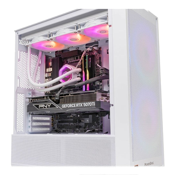 PC - Gaming - PowerSpec - G758 - AMD Ryzen 7 9800X3D - NVIDIA RTX 5070 Ti 16GB GDDR7 - 32GB DDR5-6000 - 2TB NVMe SSD - WiFi 7 - Bluetooth 5.3 - Windows 11 Home - Blanco - 902726