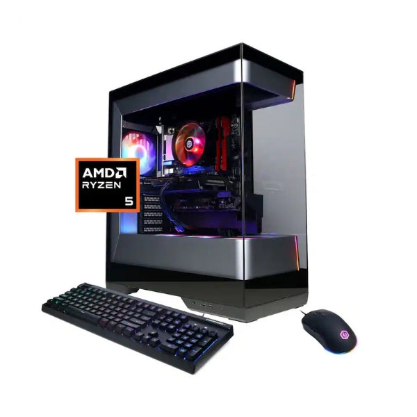 Pc-Gaming-CyberPowerPC-AMD-Ryzen-5-5500-(4,2-GHz)-16-GB-DDR4-1-TB-SSD-AMD-Radeon-RX-6500-XT-4-GB-600-W-Win-11-Home-Black