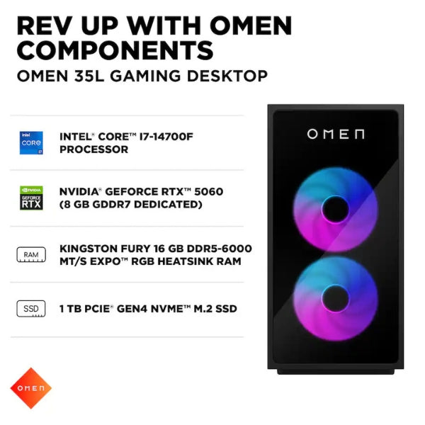 Pc-Gaming-HP-OMEN-35L-Intel-Core-i7-14700F-(5,4-GHz)-16-GB-DDR5-1-TB-SSD-NVIDIA-GeForce-RTX-5060-8GB-GDDR7-500-W-Win-11-Home-Shadow-Black