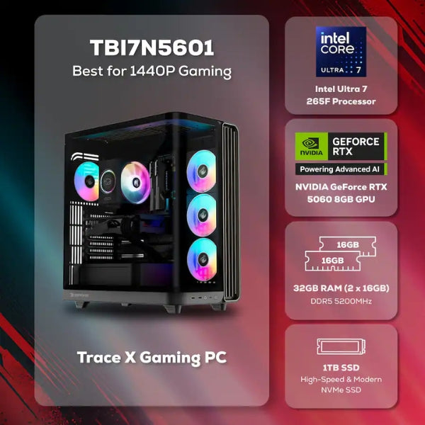Pc-Gaming-iBUYPOWER-Trace-Intel-Core-Ultra-7-265F-(5,3-GHz)-32-GB-DDR5-1-TB-SSD-NVIDIA-GeForce-RTX-5060-8GB-600-W-Win-11-Home-Black