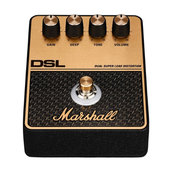 Pedal-de-efectos-para-guitarra-Marshall-DSL-Overdrive-y-Distorsión-Negro-y-Dorado